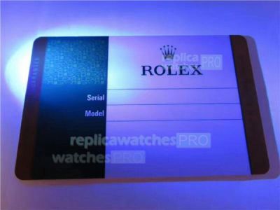 Design Replica Rolex Warranty UV Card & Tag (Custom made Serial numbers for you)